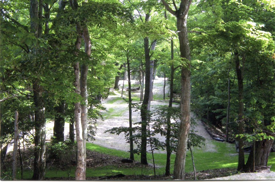 Looking north towards Lakefront cabins